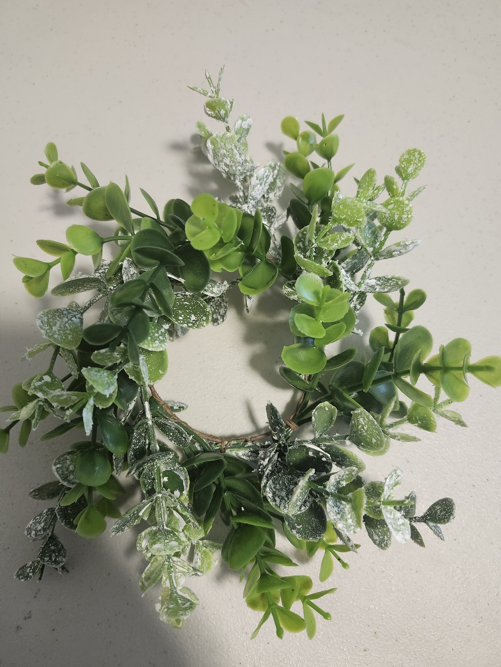 Faux Snow-Dusted Greenery Wreath - Home Holiday